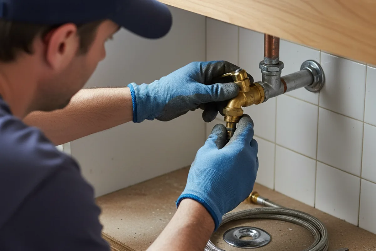 Shutoff valve and fitting work during Emergency Plumbing in Hildebran